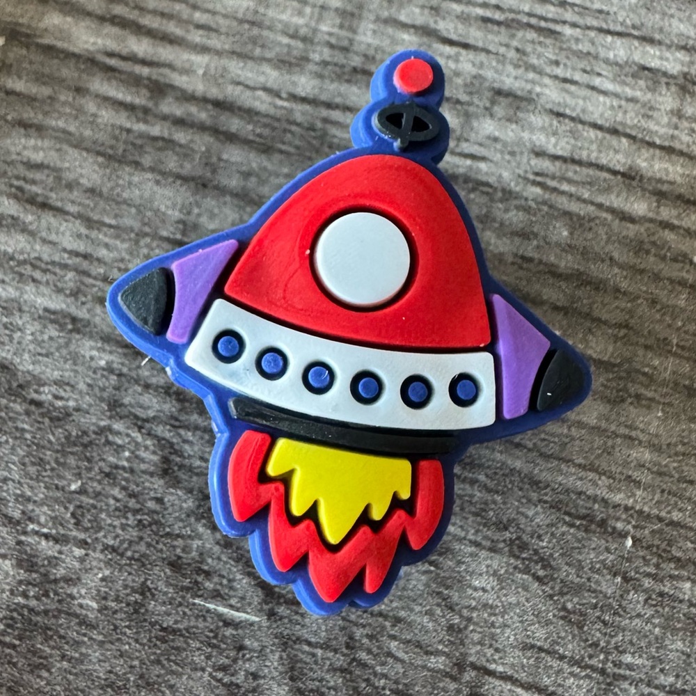 Red Rocket Ship CROCS Jibbitz Shoe Charm 5/$20